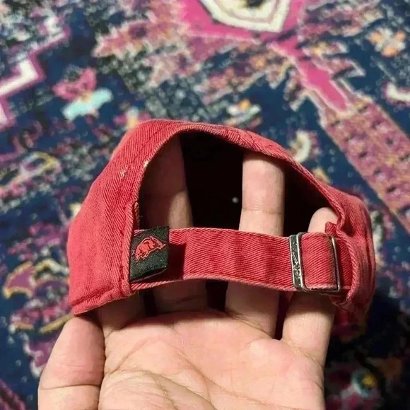 ARKANSAS RAZORBACKS Spellout NIKE Hat Cardinal Red Cap White Swoosh Adjustable - Picture 2 of 2